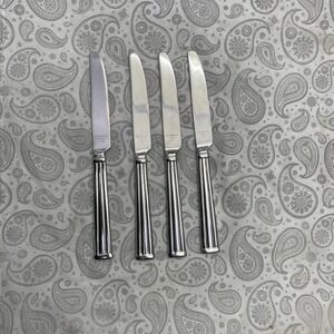 Lenox Federal Platinum Dinner Knives Set of 4 Stainless Steel Ribbed Handle